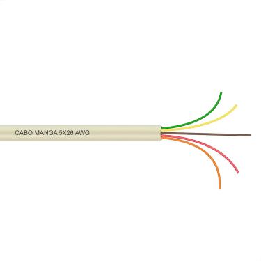 Imagem de Cabo Manga 5x26 AWG - sem Blindagem Bege - 50 Metros