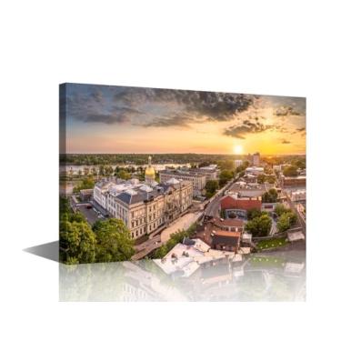 Imagem de 1 painel de arte de parede do horizonte da cidade de Trenton arte de parede moderna para sala de estar arte de parede bonita do horizonte da cidade americana arte de parede para homem quarto Wal