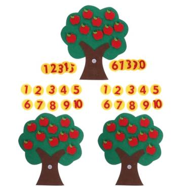 Imagem de FRCOLOR Conjunto de 3 Peças de Feltro Em Formato de Árvore de Maçãs, Brinquedo Matemático, Jogo de Correspondência de Números para Pré- E Jardim de Infância, Brinquedos Educativos Montessori de