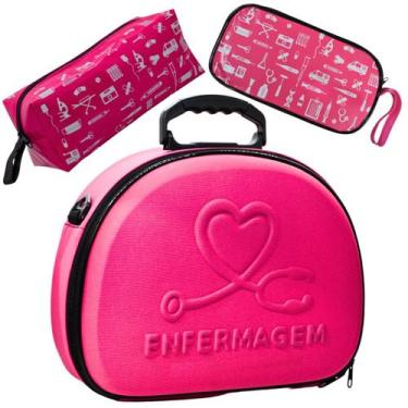Imagem de Kit Maleta Médica Bolsinha Case Capinha Aparelho Pressão Estetoscópio 