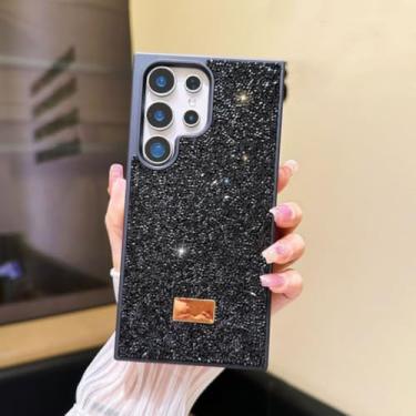 Imagem de MVVKKY Capa de celular luxuosa com cisne piscante para S24Ultra, à prova de choque e com proteção traseira antiqueda (para S24Ultra/preta)