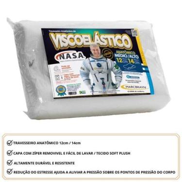 Imagem de Travesseiro Anatômico Cervical Espuma Nasa Viscoelástico Marcbrayn (14