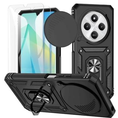 Imagem de Capinha Capa para Xiaomi Redmi 14C / POCO C75 + 2 Películas de Vidro Temperado | Capa Anti-Impacto | Proteção da Câmera | Resistente a Arranhões | Aberturas Precisos | Armadura Militar