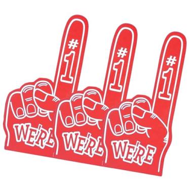 Imagem de Wonafa 3 peças de dedo de espuma gigante 45,7 cm Somos o número 1 dedos de espuma de espuma, dedos de espuma de líder de torcida para esportes torcer atletismo eventos esportivos locais jogos (3,