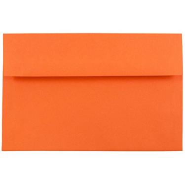 Imagem de JAM PAPER Envelopes de convite coloridos A8 - 139,7 x 206,4 mm (5 1/2" x 8 1/8") - Laranja reciclado - Pacote com 100