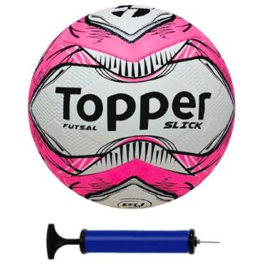 Imagem de Bola Futsal Topper Slick Rosa + Bomba de Ar