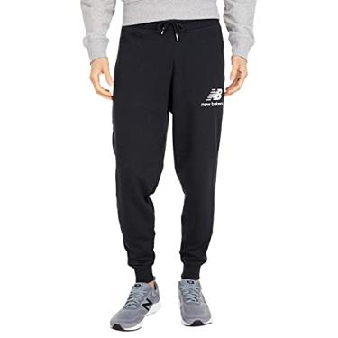 Imagem de Calça de moletom New Balance Essentials com logotipo empilhado, Black 20, X-Large