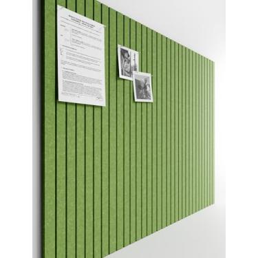 Imagem de Bumusty Quadro de cortiça grande alternativo - 47 x 35 azulejos de quadro de avisos de feltro, com 30 pinos, 70 abas adesivas, 12 painéis de parede de ripas, quadros de cortiça para escritório placa