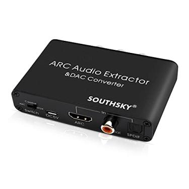 Imagem de SOUTHSKY Conversor Dac de 192Khz, Extrator de Áudio do Arco Hdmi para Spdif Coaxial 3.5Mm L/R Soundbar, Digital Ao Adaptador Analógico L/R Rca, Controle de Volume Cec