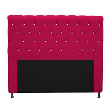 Imagem de Cabeceira Estofada Cristal 195 cm King Size Com Strass Suede Pink - Doce Sonho Móveis