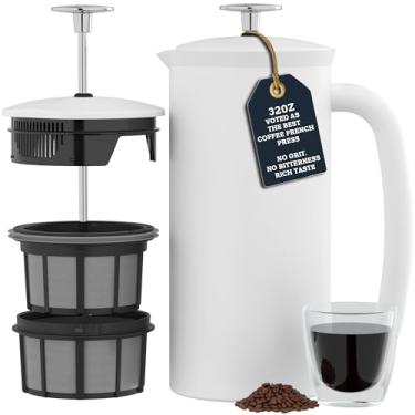 Imagem de ESPRO P7 Prensa francesa de café com isolamento de aço inoxidável, 946 ml, branco fosco