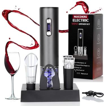 Imagem de Abridor elétrico de garrafa de vinho - Removedor de saca-rolhas NUCOKRS fácil de usar para amantes de vinho, casa, cozinha, festa, casamento