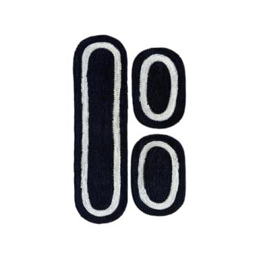 Imagem de Jogo de Tapete de Cozinha，Malha Gel Cozinha Antiderrapante e Durável Suave Ao Toque(Marinho/Palha)