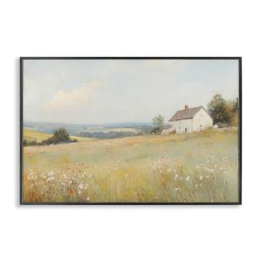 Imagem de Stupell Industries Little House Prairie Landscape Arte giclée emoldurada preta, design por Petal Prints Design, 12 x 18