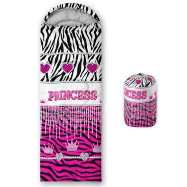 Imagem de QOOMO Sacos de dormir impermeáveis com listras zebra para adultos e crianças, sacos de dormir impressos para acampamento, viagens e atividades ao ar livre, equipamento de acampamento, 78,7 x 228,6 cm