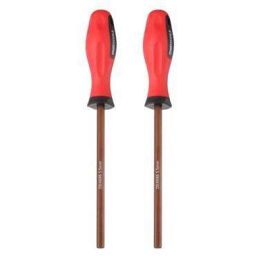 Imagem de HARFINGTON 2 chaves de fenda sextavadas de 5,5 mm e 190 mm de comprimento S2 de aço métrico magnético de cabeça chata, chaves hexagonais para ferramentas de reparo manual