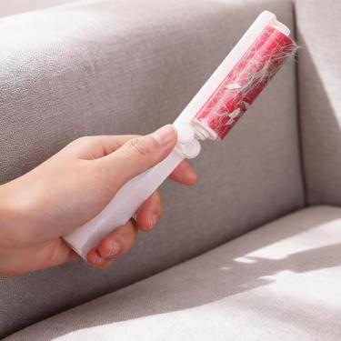 Imagem de Rolo de fiapos dobrável portátil lavável removedor de pelos de animais de estimação ferramenta de limpeza de poeira pegajosa para roupas sofá roupa de cama carro uso doméstico