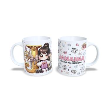Imagem de Caneca de Cerâmica Branca 325ml com Alfabeto Tema Dorama Amanda (j)