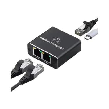 Imagem de Divisor Ethernet Gigabit RJ45 1000Mbps 1 Para 2 Adaptador Conector LAN