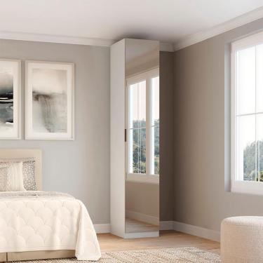 Imagem de Guarda-Roupa Modulado com Espelho Altezza 1 Porta 3 Gavetas Branco
