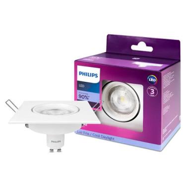 Imagem de Kit 10 spots de led quadrado 5w bivolt base gu10 philips, 110V/220V (B