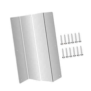 Imagem de Wswqop Protetor de canto de parede de metal, 2 peças, fácil instalação, à ferrugem, 40 x 8,5 x 8,5 cm, com parafuso, protetor de canto de parede, Prata