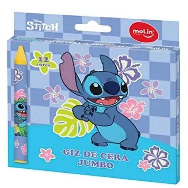 Imagem de Giz De Cera Com 12 Cores Stitch Molin