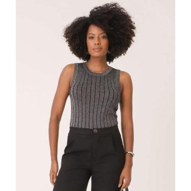 Imagem de Blusa Regata Feminina Tricô Lurex Marisa-16371, Preto, G