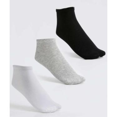 Imagem de Kit 3 Pares Meias Infantil Soquete Básicas MR-02241, 26/29, Cinza, Pre
