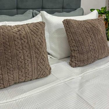 Imagem de Kit 2 Almofadas Comfy 50x50 Franci Tricot Marrom