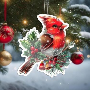 Imagem de Enfeites de Natal para pendurar em cristal, enfeites de árvore de Natal feitos à mão, decoração de carro e casa - presentes de Natal, decoração de artesanato em acrílico, ideias de troca de presentes