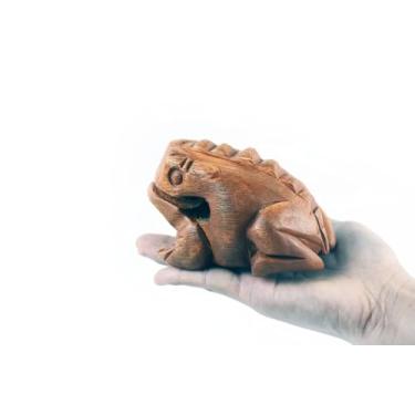 Imagem de Sapo guiro bloco de madeira instrumento musical instrumento musical de percussão tamanho perfeito madeira natural sapo Güiro. (4,75 polegadas -12 cm)