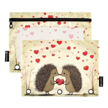 Imagem de Wassud Happy Hedgehogs (2) pacote com 2 pastas para fichário, 3 furos, pastas de bolso, organizador de fichários para casa, escritório