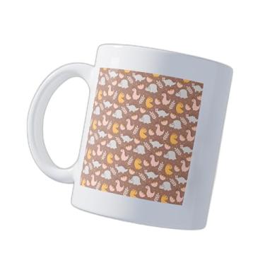 Imagem de Caneca Xícara De Café Em Porcelana 300ml Com Desenho Floral Infantil Feito À Mão
