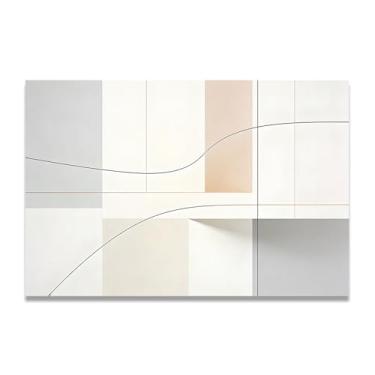 Imagem de Arte em tela minimalista e calma: Serenidade tons neutros grande área em branco para decoração de espaço calmo 30 x 45 cm sem moldura