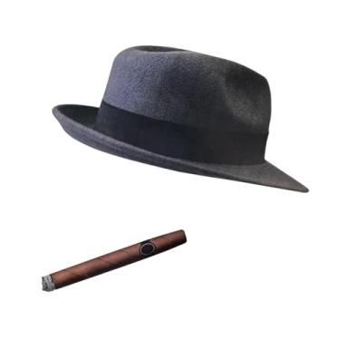 Imagem de NYTKL Decalque de janela Fedora e charuto, adesivos The Driving Crooner Decalques Fedora chapéu e charuto, adesivos engraçados à prova d'água para carro decoração criativa para janela lateral