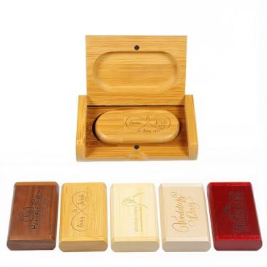 Imagem de Pen drive USB de madeira personalizado, pen drive USB de madeira gravado, cartões de memória personalizados para presentes de negócios, eventos corporativos, brindes promocionais, com caixa de