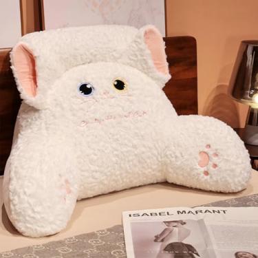 Imagem de CYTJHMD Travesseiro de leitura com braços, almofadas de leitura e descanso para adultos para sentar na cama, descanso de cama, trabalho, almofada de apoio para as costas para homens, mulheres