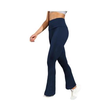 Imagem de Calça feminina super macia flare cintura alta controle de barriga trei