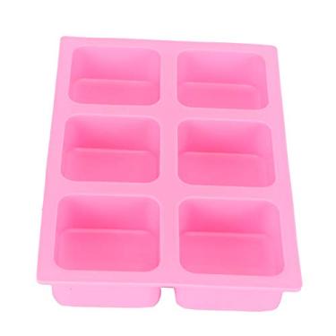 Imagem de Phefop Molde de Cozimento de Chocolate de Bolo de 6 Grades Molde de Silicone Quadrado, de Cozimento de Chocolate de Bolo de 6 Grades de Fabricação de Sabão Reutilizável para Forno, Máquina de Lavar