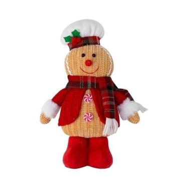 Imagem de Boneco De Pelúcia Homem De Gengibre 2 Peças Decoração De Natal Tricota