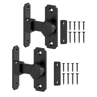 Imagem de SecureLatch Fechadura de porta de celeiro flip de 90 graus, trava pequena de ângulo reto, travas de porta deslizante para armários, banheiro, celeiro, galpão, jardim, janela - ferragens de segurança e