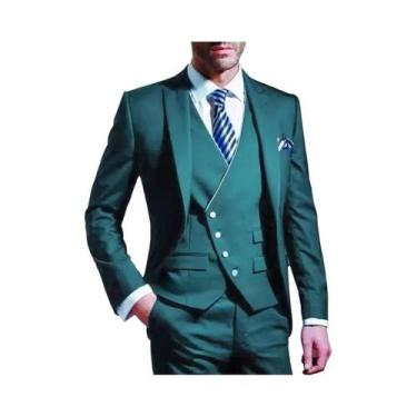 Imagem de Terno Masculino De 3 Peças Em Cor Sólida Para Casamento E Negócios, Co