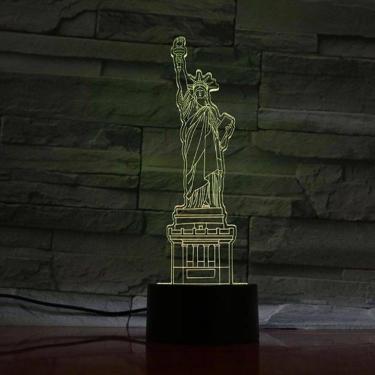 Imagem de Luz noturna 3D Estátua da Liberdade LED em cor arco-íris