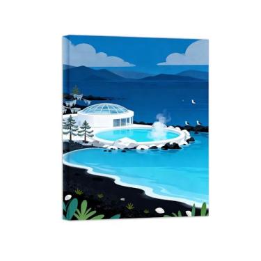 Imagem de Pôster paisagem - Islândia - Impressões em Tela - Imagem Moderna Natureza para Sala de Estar Decoração 70x90cm Tela Embrulhada