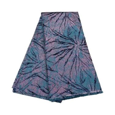 Imagem de Tecido De Renda Tule Nigeriano Africano Organza Guipure Brocado Jacqua