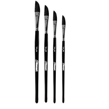 Imagem de Sdanart Conjunto de pincéis de adaga de 4 peças, conjunto de pincéis premium de adaga, pincel profissional para aquarela guache a óleo, guache, giz de risca, pincel de aquarela