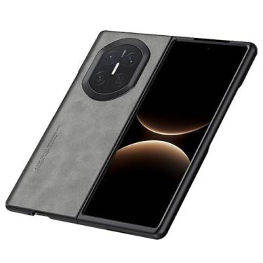 Imagem de LTLMYDAM Capa fosca para Huawei Mate X7, capa de couro para homens e mulheres, capa antidigitais ultrafina e leve, cinza, X7