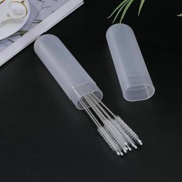 Imagem de Conjunto de pincéis de canudo e mamadeira de cabo longo com ponta estreita, limpador de lacunas pequenas de aço inoxidável para mamilos de bebê, mamadeiras de óleo, teclados, limpeza de copos e tubos