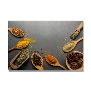Imagem de NHLDZYH Tela decorativa cozinha, arte vintage especiarias coloridas, arte de parede quadros para sala de estar quarto cozinha. C97. 30 x 45 cm. Apenas tela